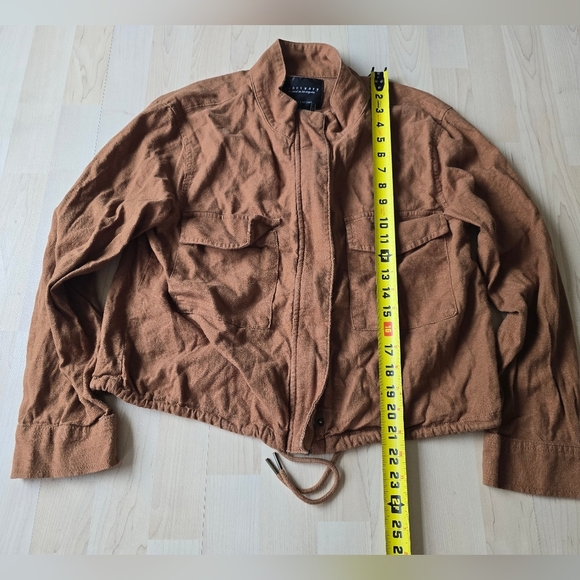 Sanctuary Cropped Linen Blend Jacket Size Large - Picture 4 of 8